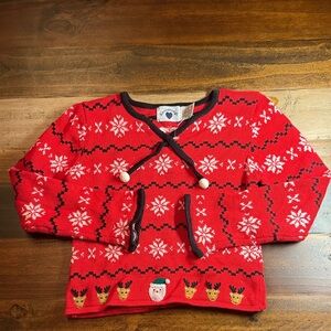 Heartstrings size 5/6 Red Snowflake Kids Sweater